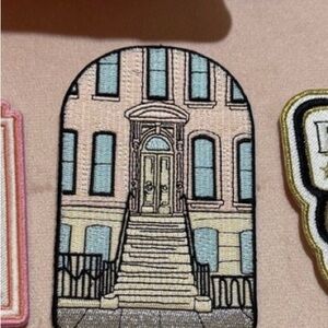 Stoney Clover Lane Embroidered Patch - Pastel Pink and Blue